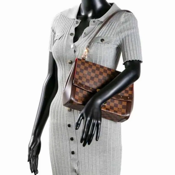 Rare🔥LV Damier Ebene shoulder bag studded top handle handbag Venice LV bag - Picture 2 of 15